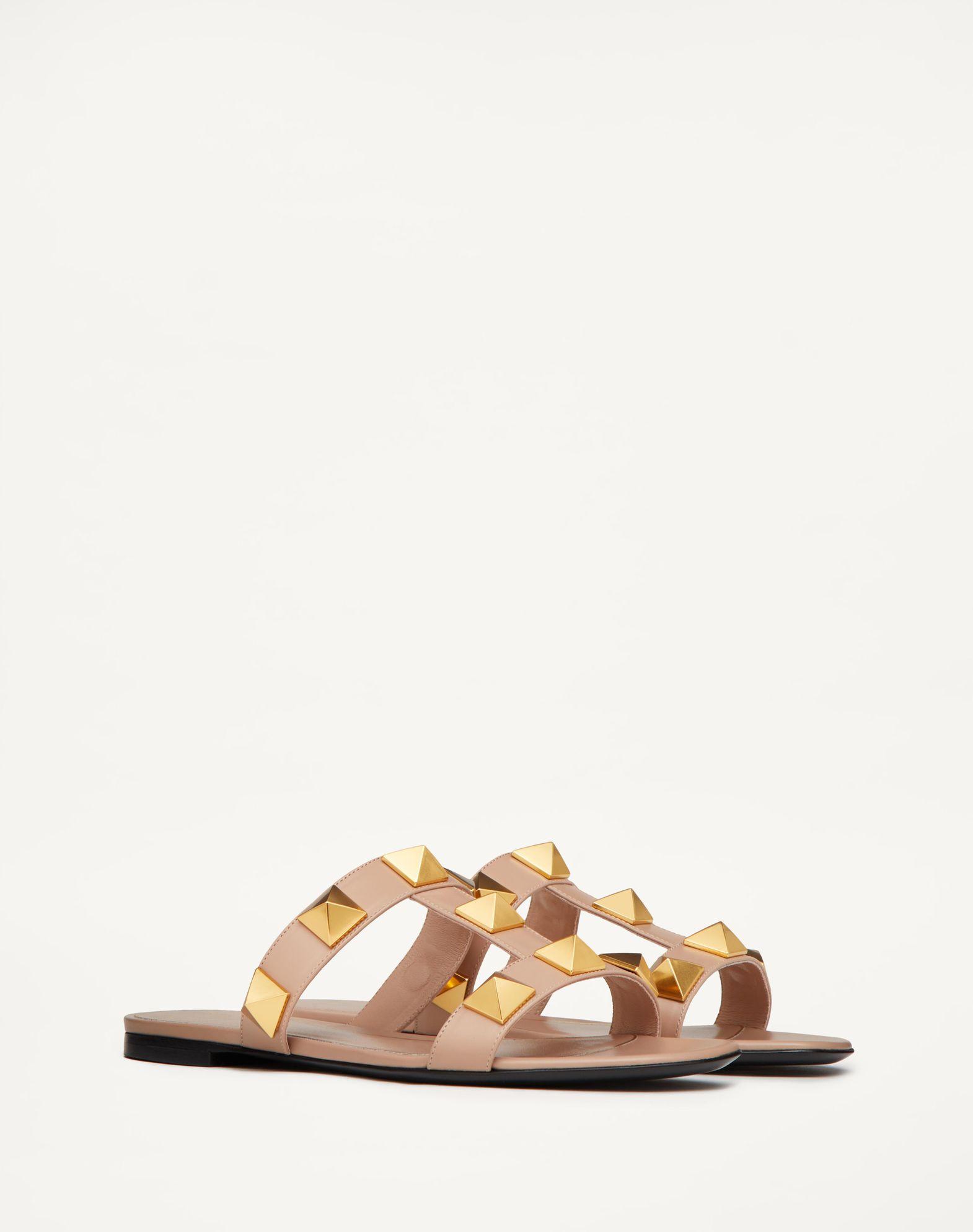 Flat Roman Stud Calfskin Slide Sandal Product Image