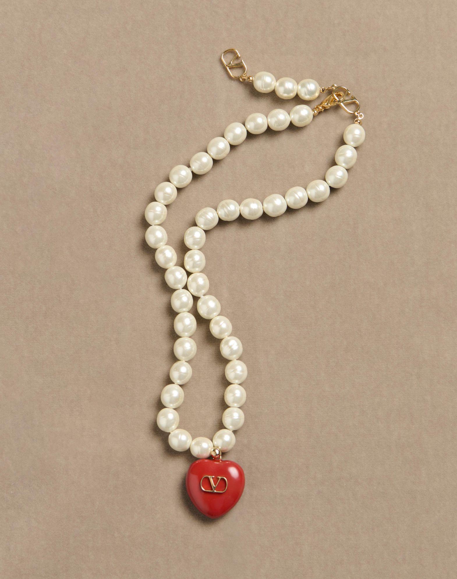 Coeur Royal Necklace In Metal, Enamel And Beads  Product Image