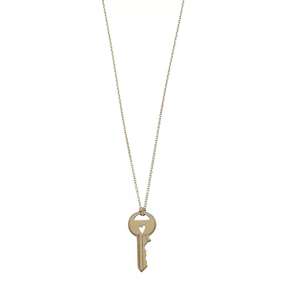 14k Gold Key Pendant Necklace, Women's, Size: 18" Product Image