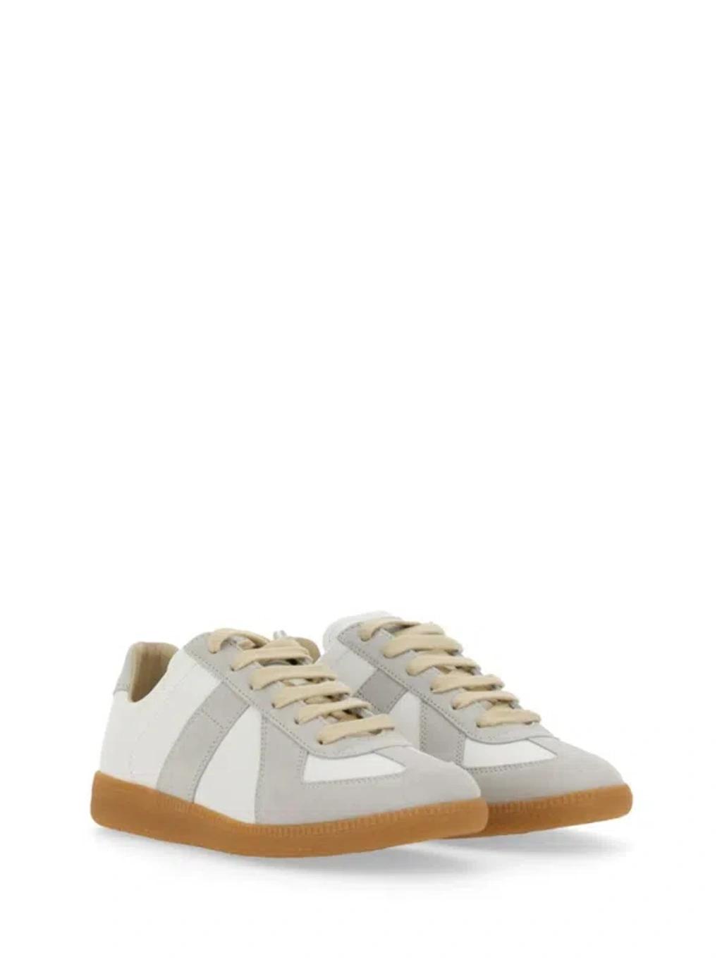 MAISON MARGIELA Replica Leather And Suede Sneakers In White Product Image