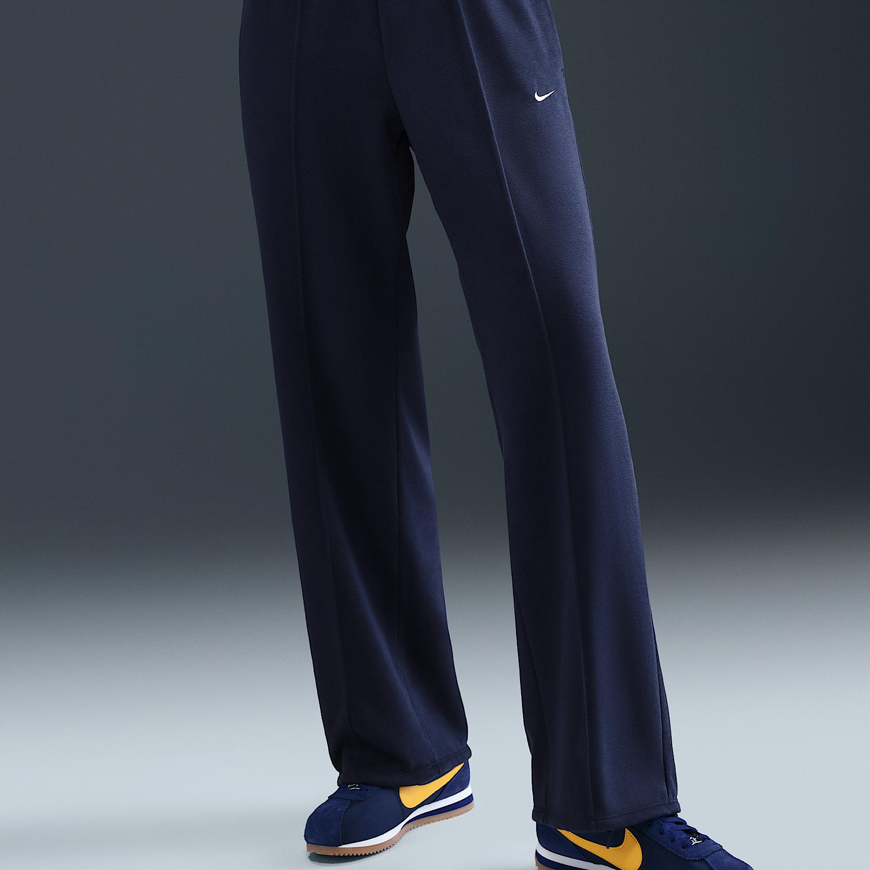 Womens Nike Sportswear Chill Terry Mid-Rise French Terry Open-Hem Sweatpants | HF6457-675 Product Image