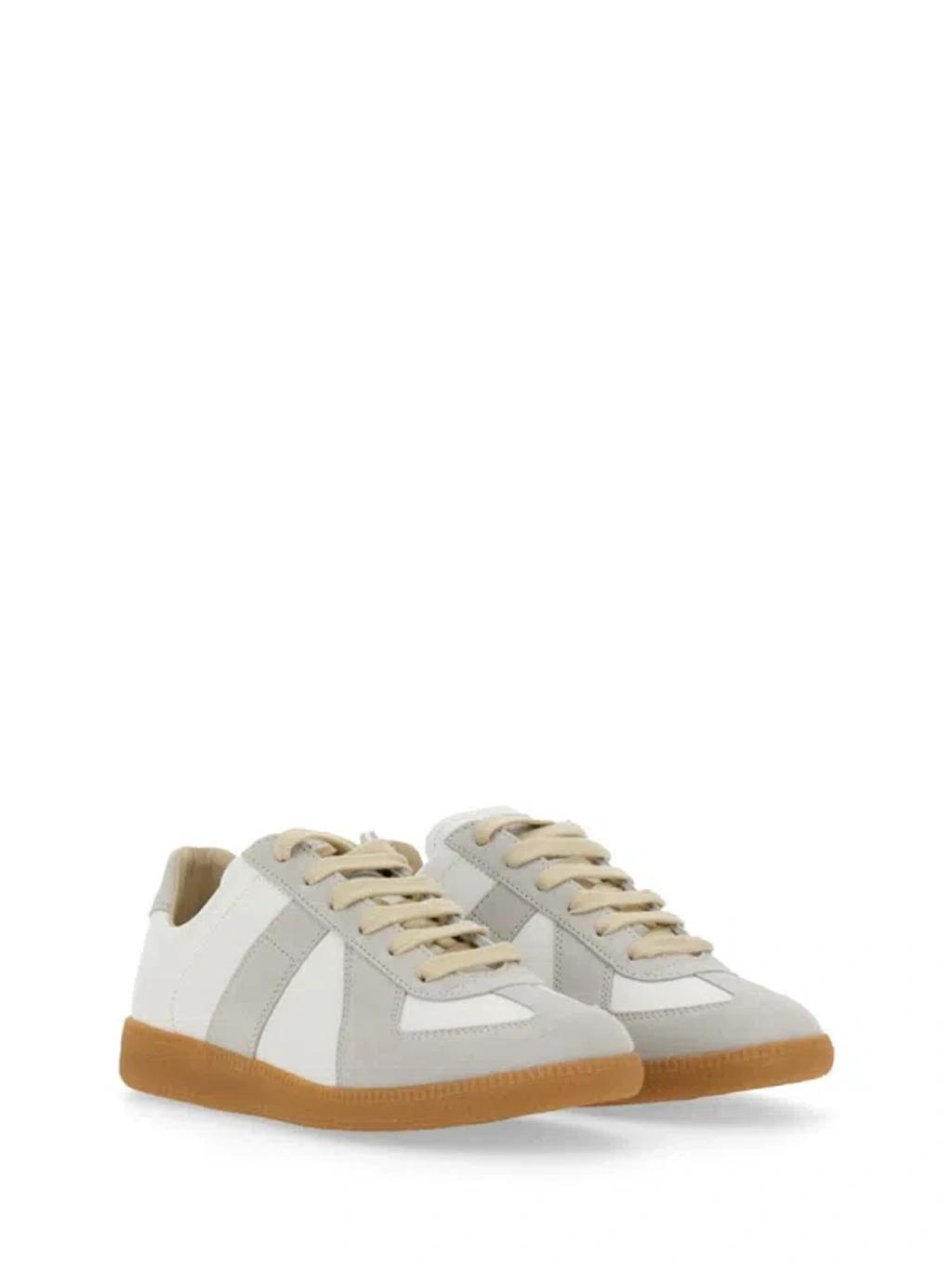 MAISON MARGIELA Replica Leather And Suede Sneakers In White Product Image