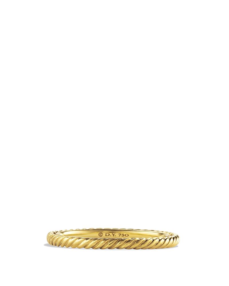 Womens Cable Collectibles Stack Ring in 18K Yellow Gold, 2mm Product Image