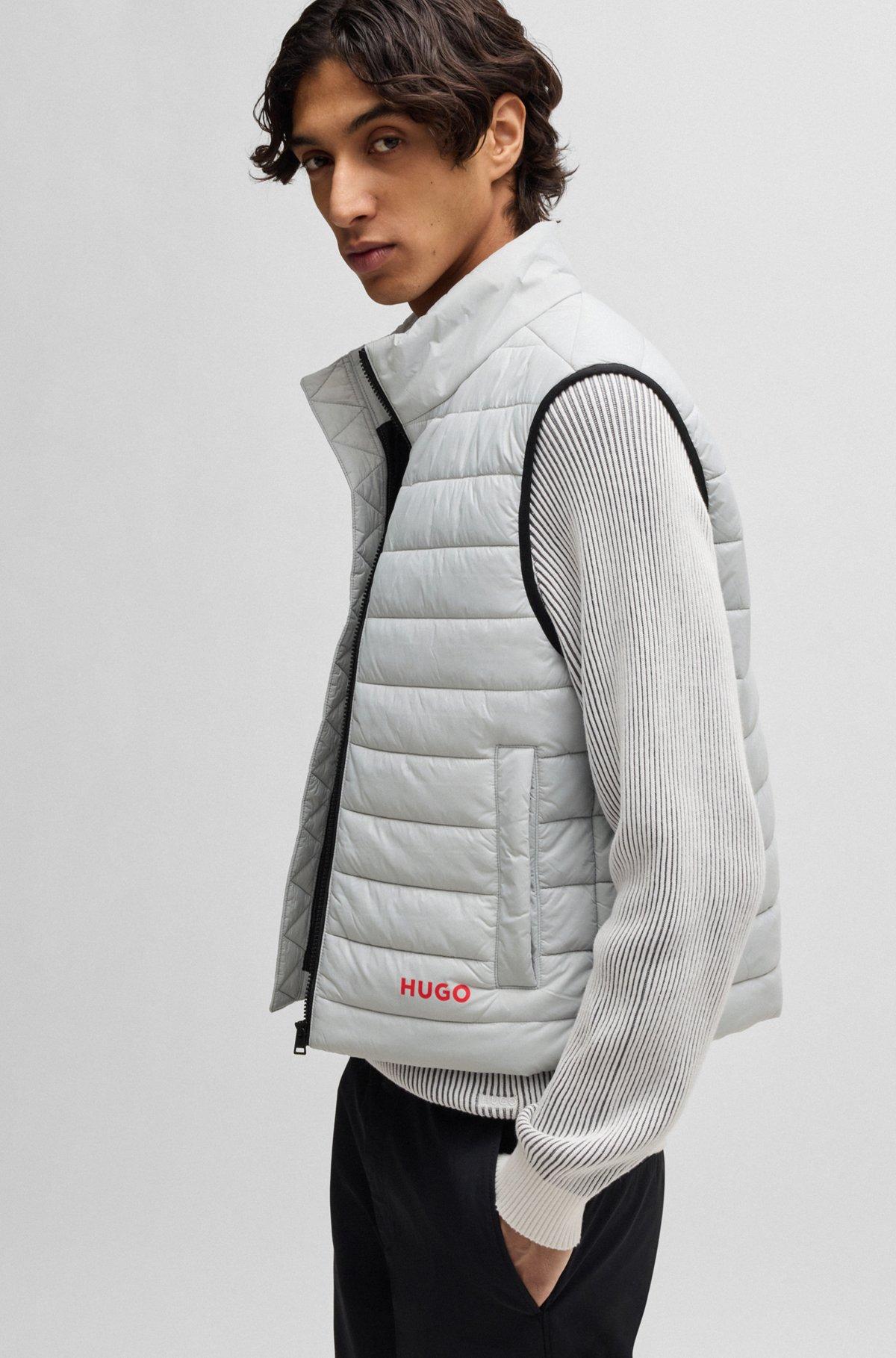Water-repellent slim-fit gilet with logo detail Product Image