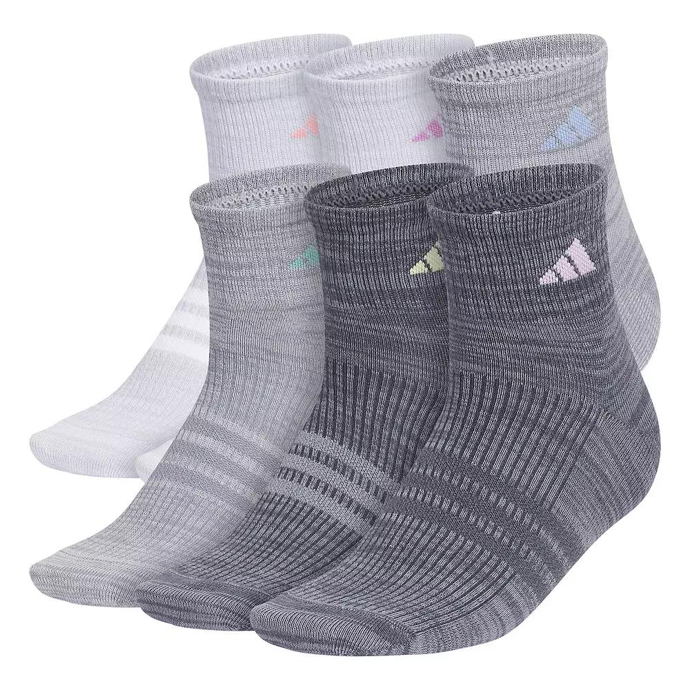 Women's adidas Superlite 3.0 6-Pack Quarter Socks, Size: 5-10, Onix Grey Product Image