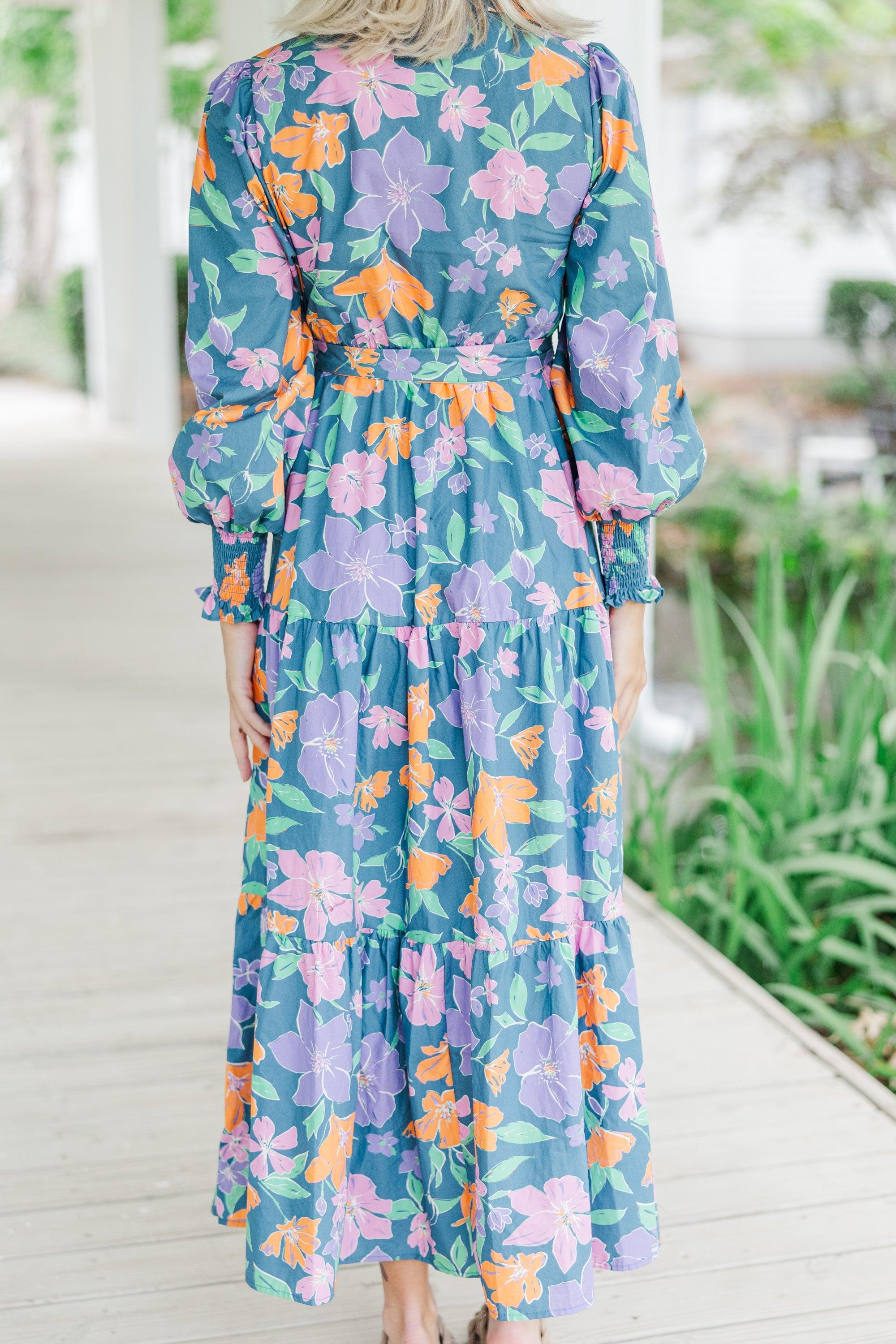 Back At It Blue Floral Maxi Dress Female Product Image