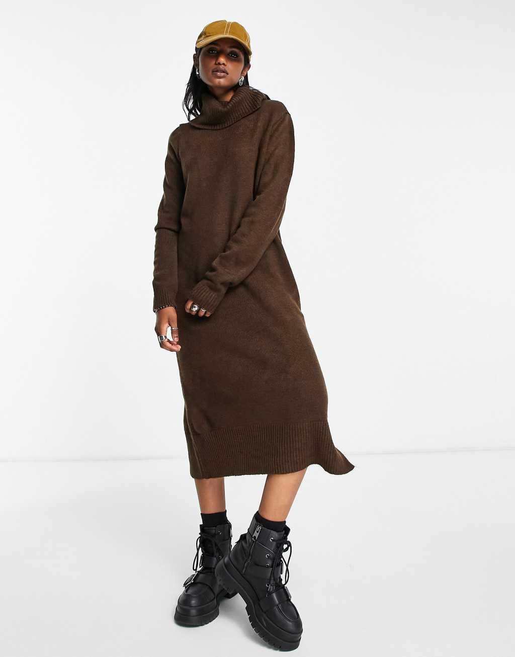 Only roll neck midi sweater dress Product Image