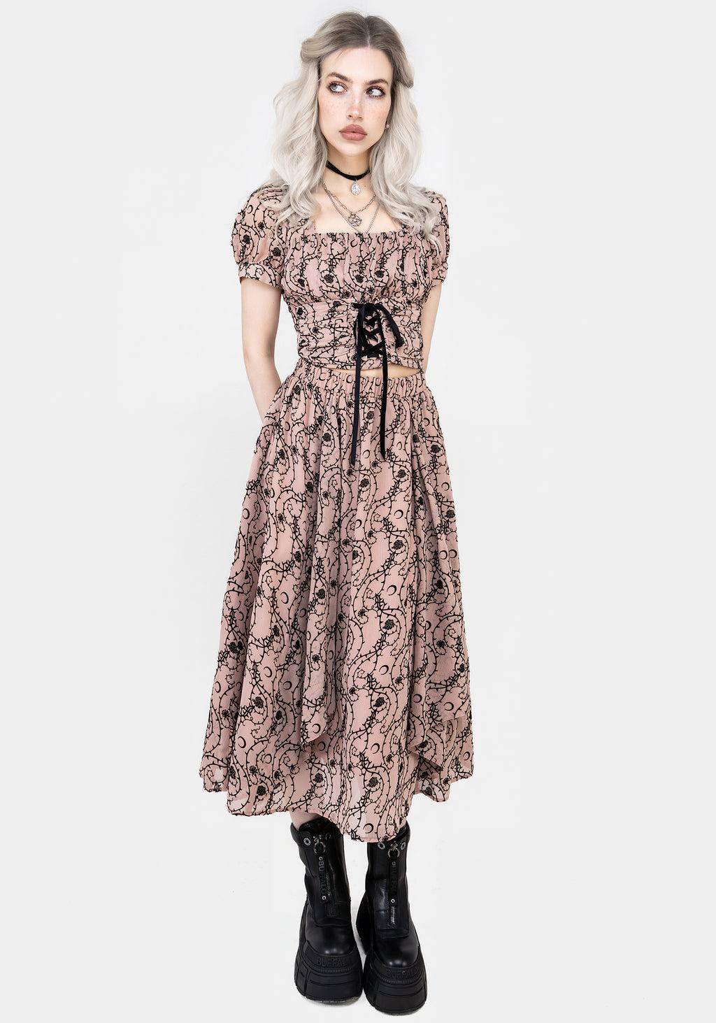 Rosethorn Ruffle Midi Skirt Product Image