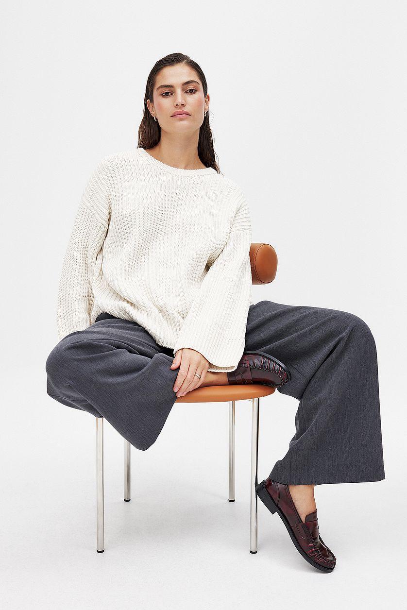 Round Neck Knitted Sweater Product Image