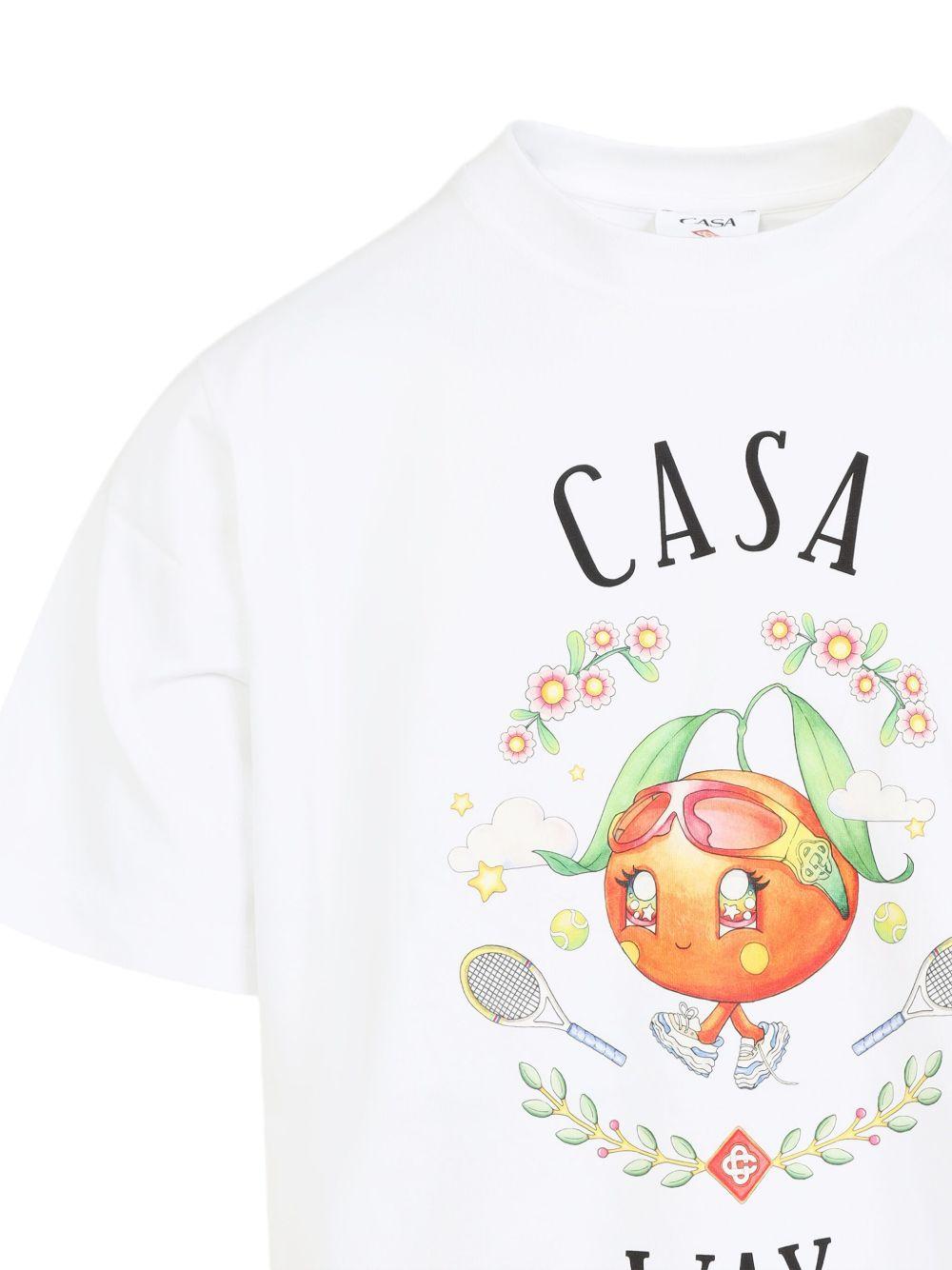 CASABLANCA Logo Short Sleeve T-shirt In White Product Image