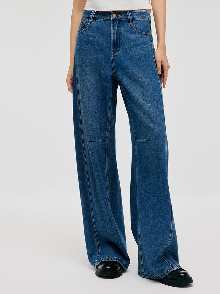 Denim Mid-Rise Women Baggy Jeans Product Image