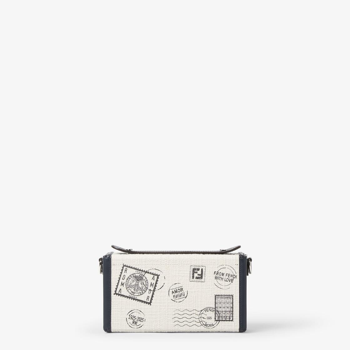 Soft Trunk BaguetteWhite canvas printed bag Product Image