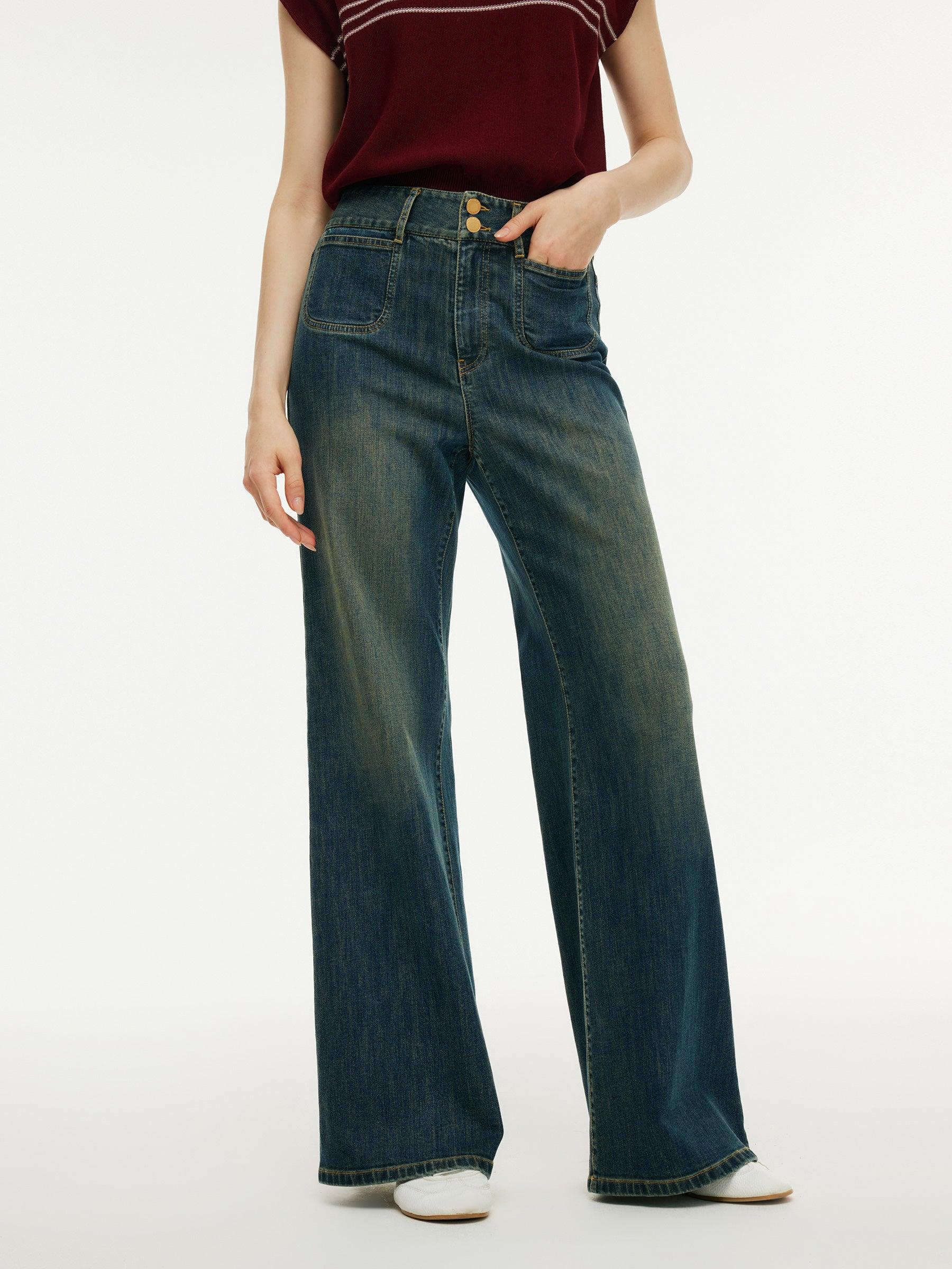 Denim High-Waisted Women Flared Jeans Product Image
