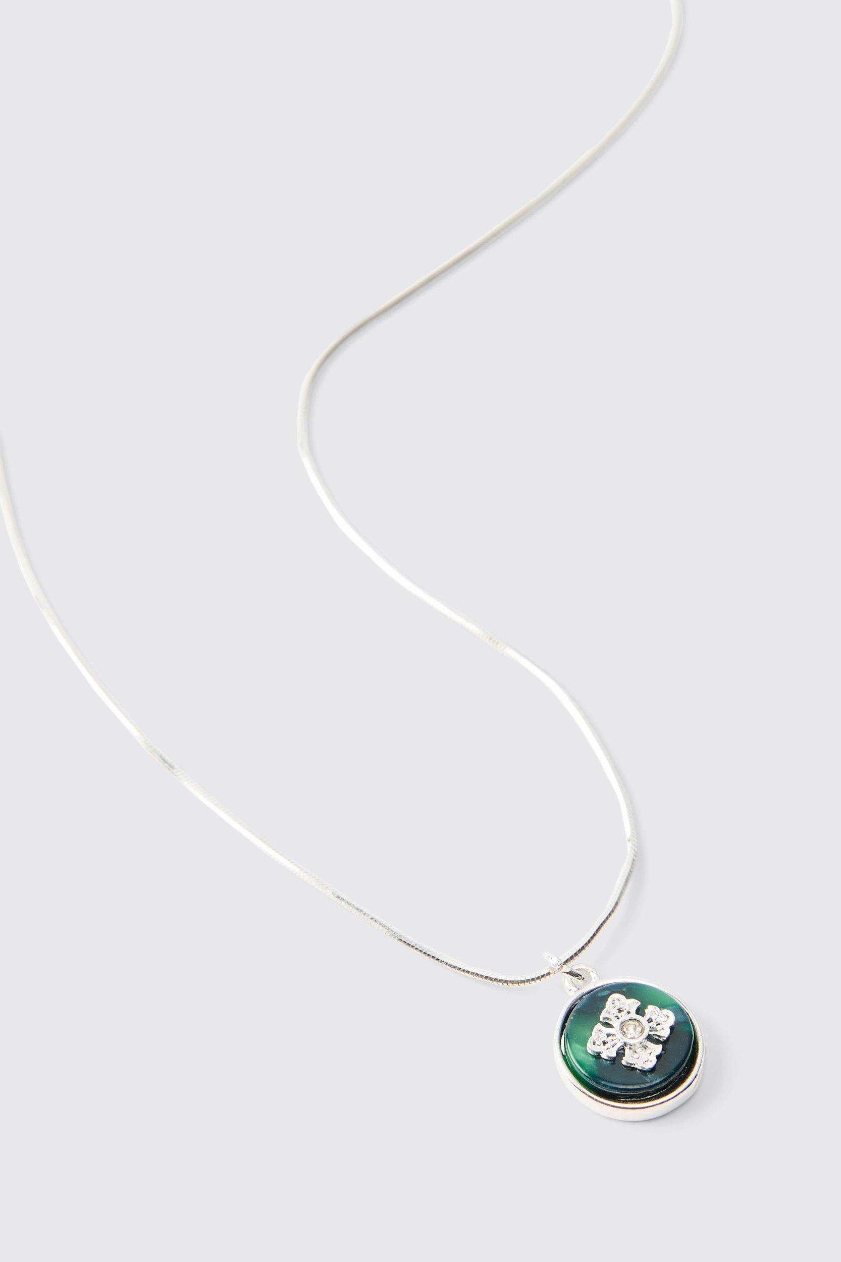 Silver Cross Pendant Necklace | boohooMAN USA Product Image