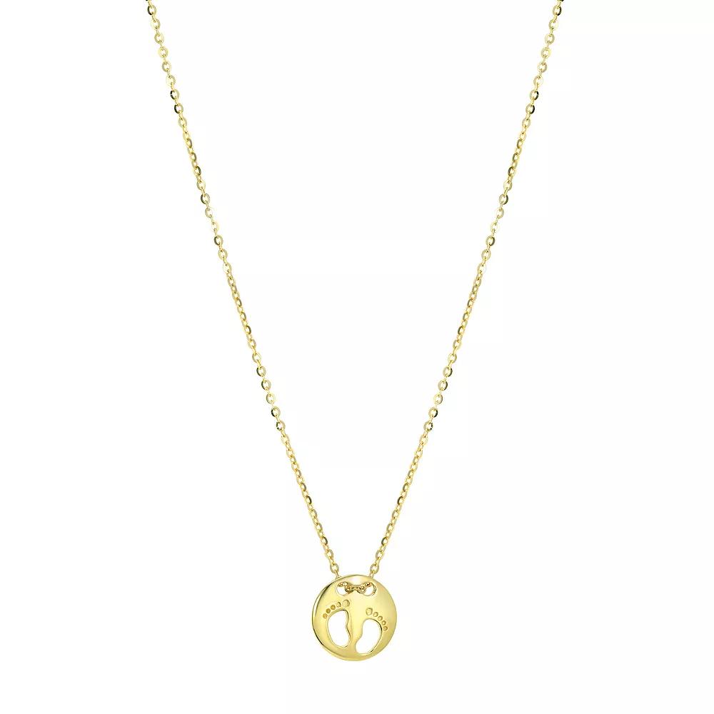 Taylor Grace 10k Gold Baby Feet Pendant Necklace, Women's, Size: 18" Product Image