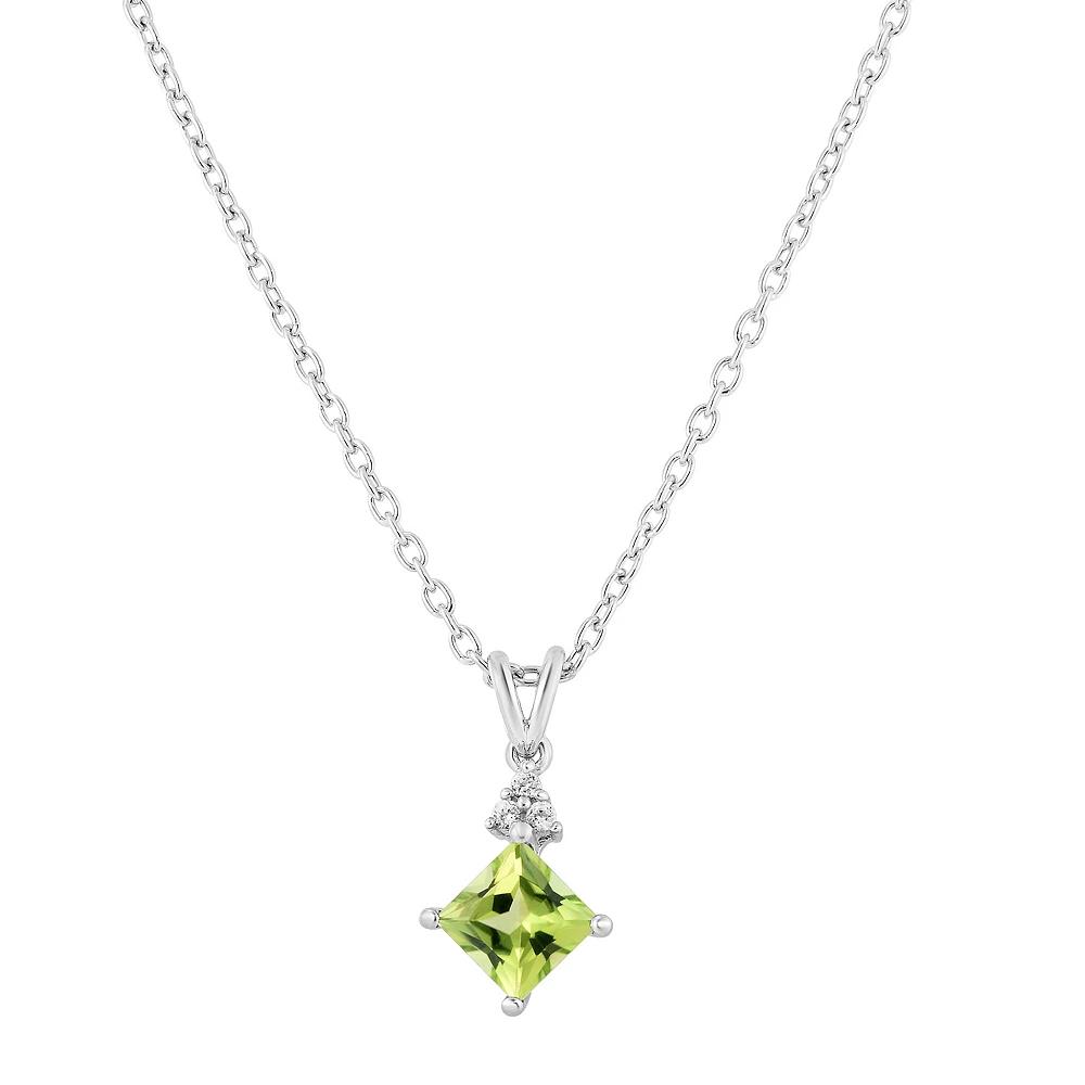 Oro Leoni Sterling Silver Peridot & White Topaz Pendant, Women's,  Product Image