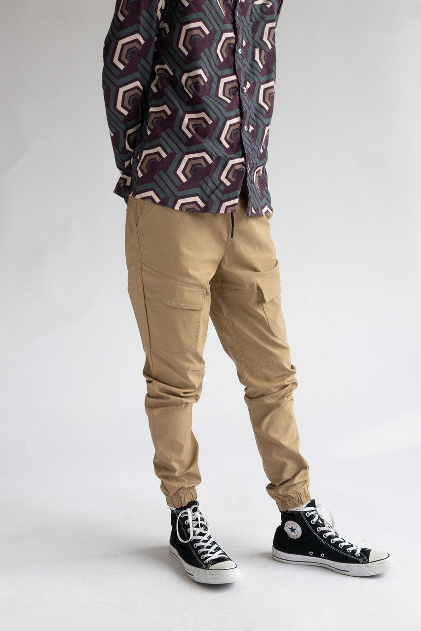 Khaki Twill Cargo Joggers Product Image