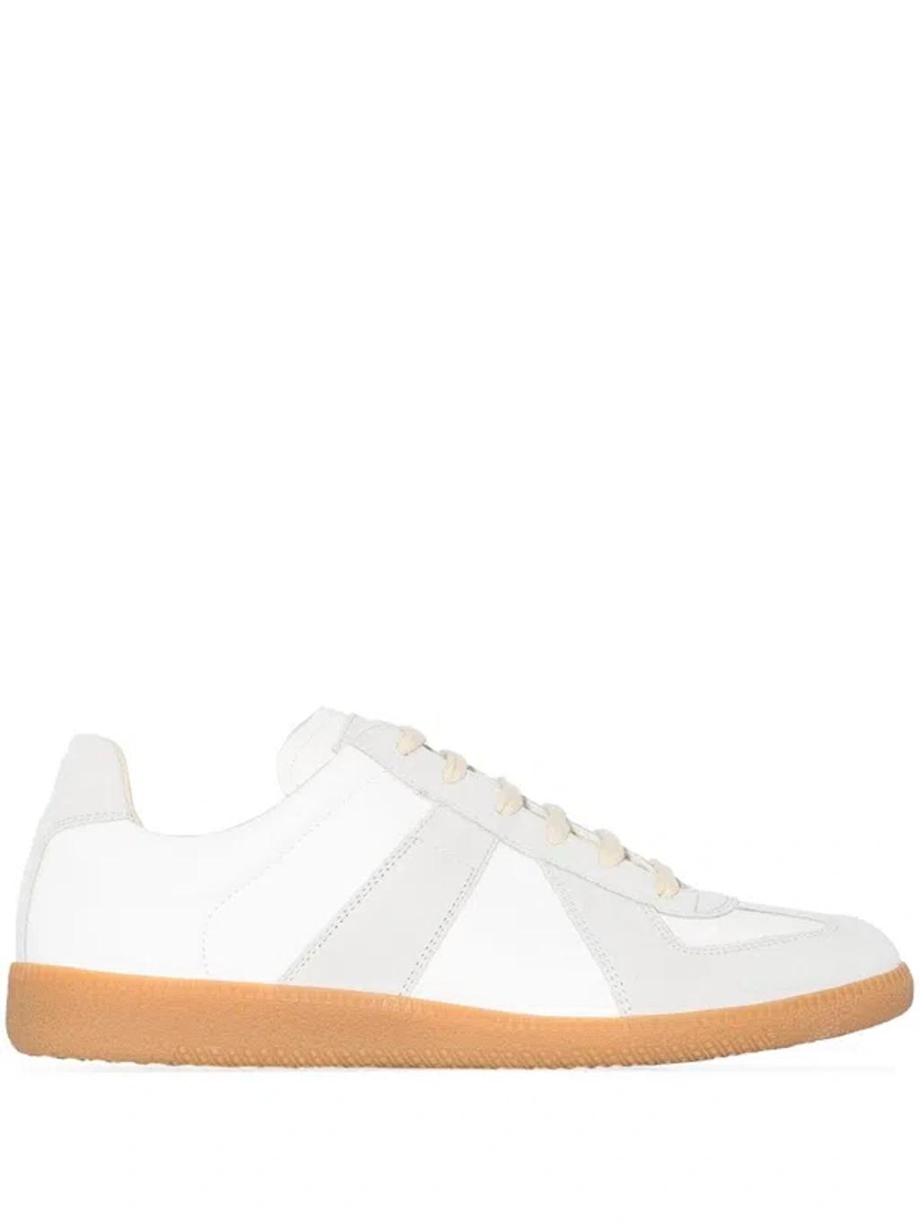 MAISON MARGIELA Replica Leather And Suede Sneakers In White Product Image