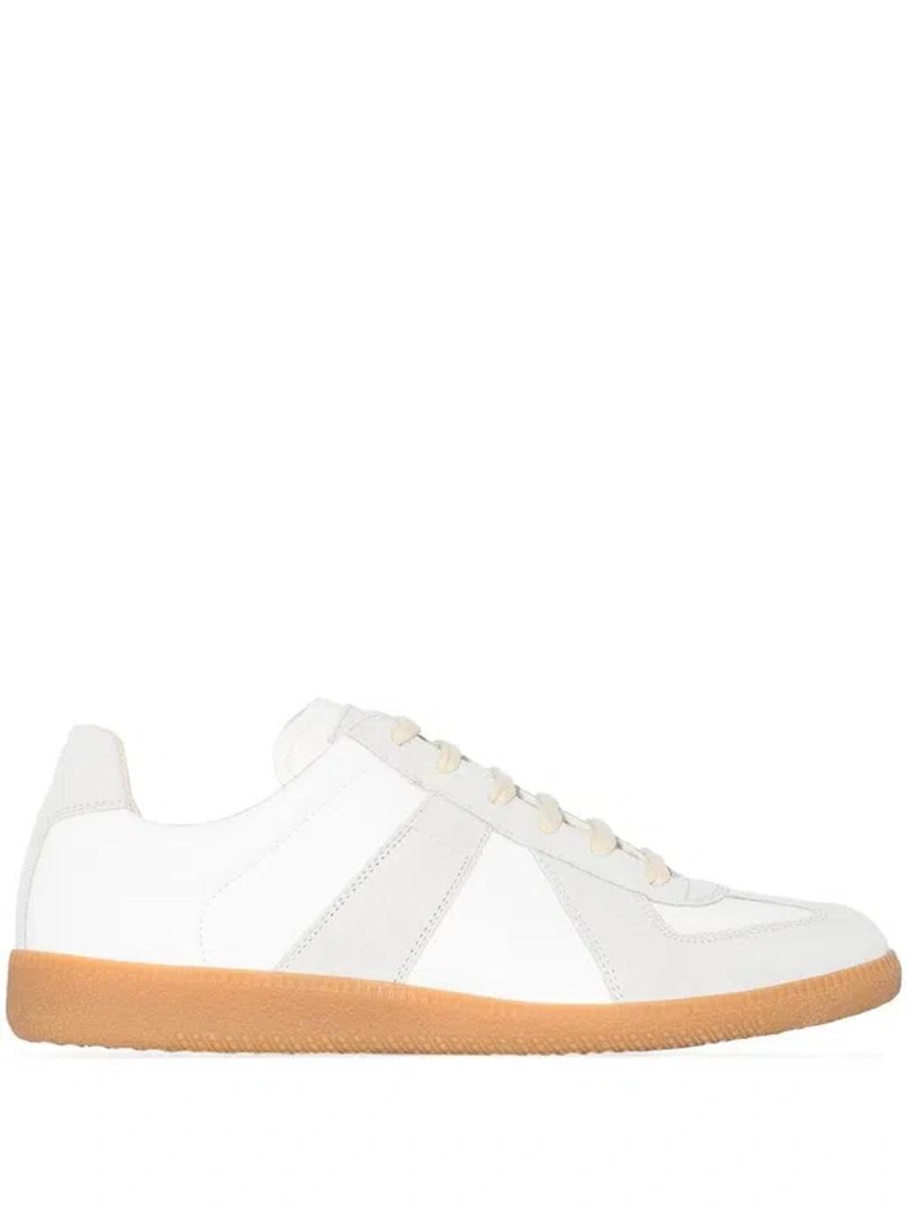 MAISON MARGIELA Replica Leather And Suede Sneakers In White Product Image