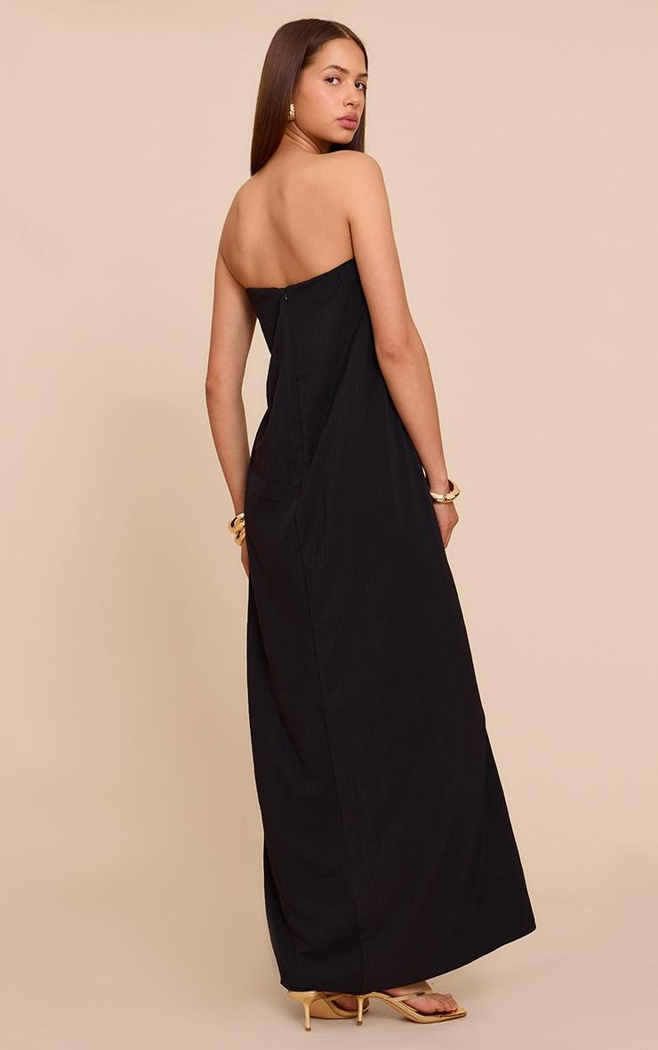 Black Floaty Woven Bandeau Maxi Dress Product Image