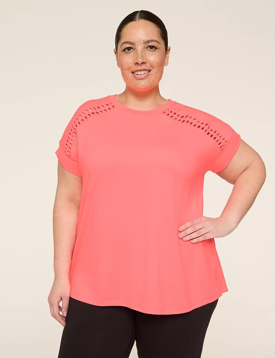 LIVI Soft Macrame-Detail Crew-Neck Tee Product Image