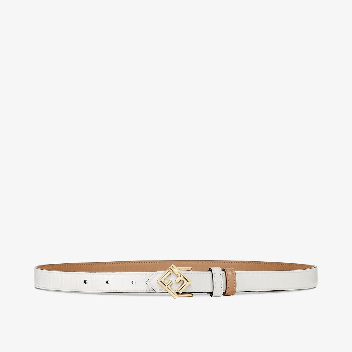 FF Diamonds BeltBeige leather reversible belt Product Image