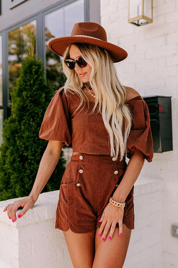 The Maze High Waist Corduroy Shorts Product Image