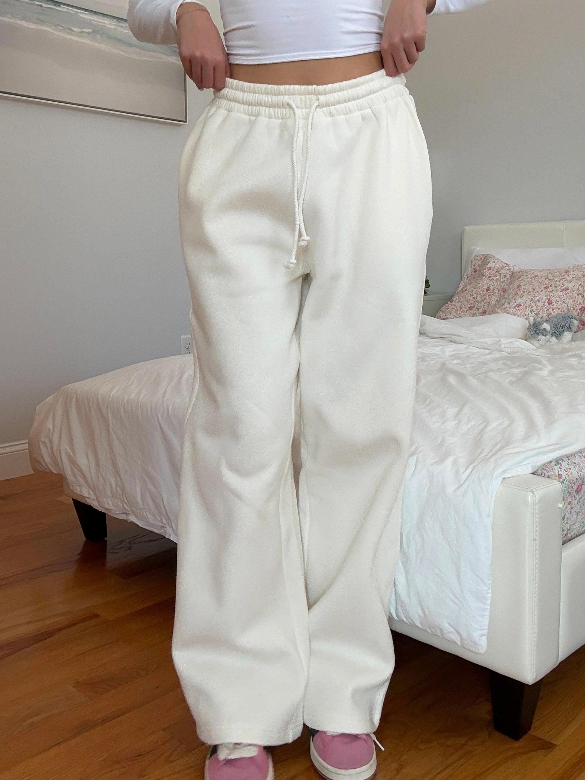 Ivory Basic  Blank Flare Sweatpants Product Image