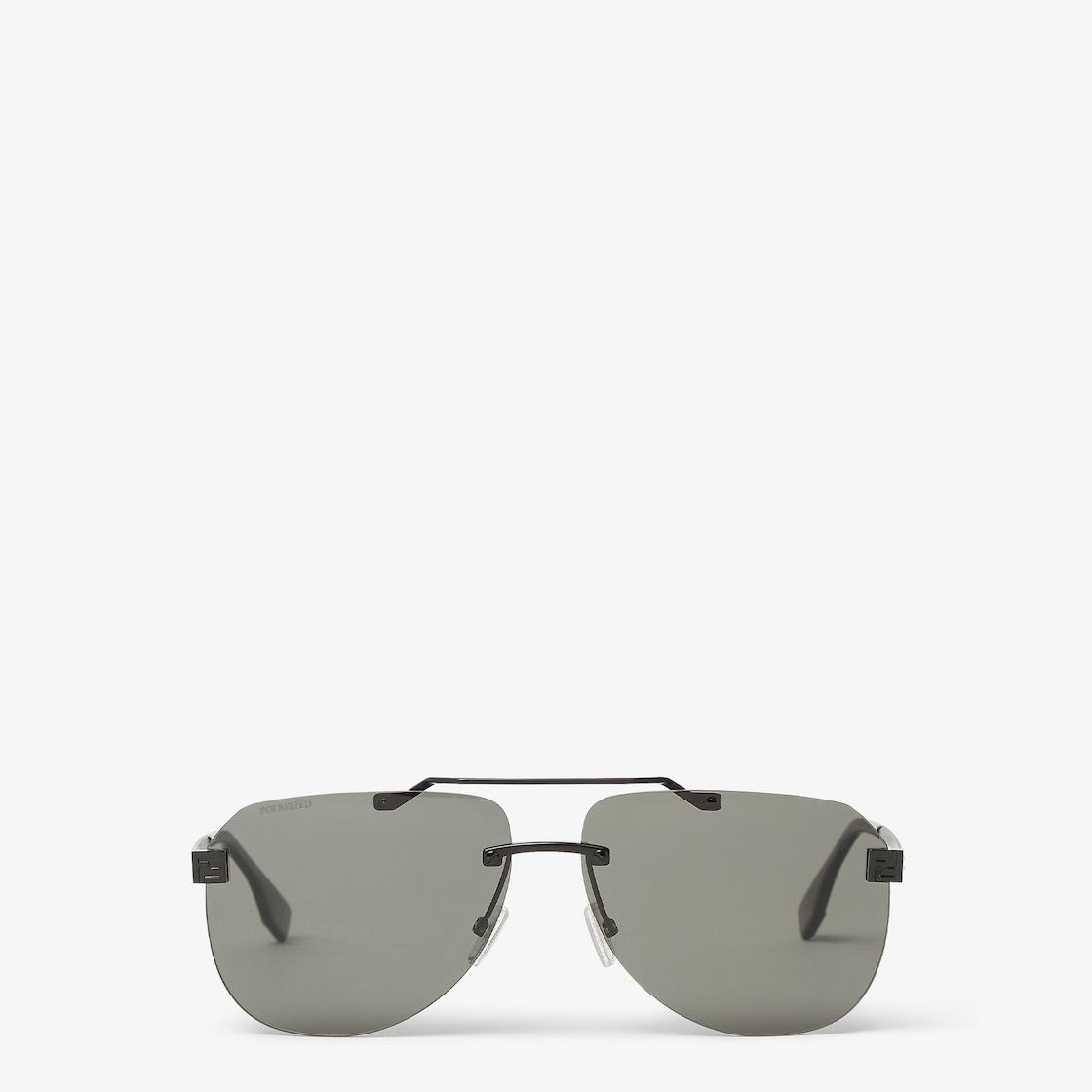 Fendi SkyMatte black metal sunglasses with polarized lenses Product Image