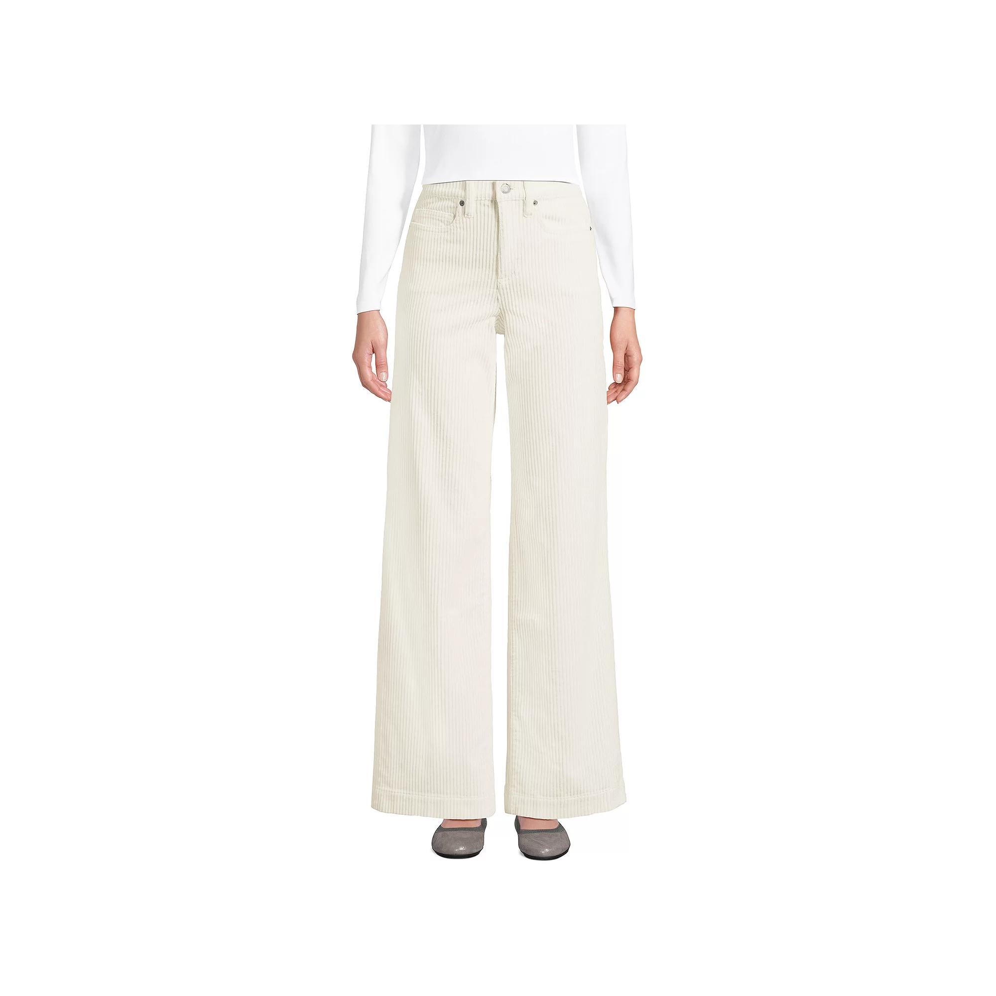 Petite Lands' End High-Rise Wide Leg Corduroy Pants, Women's,  Product Image