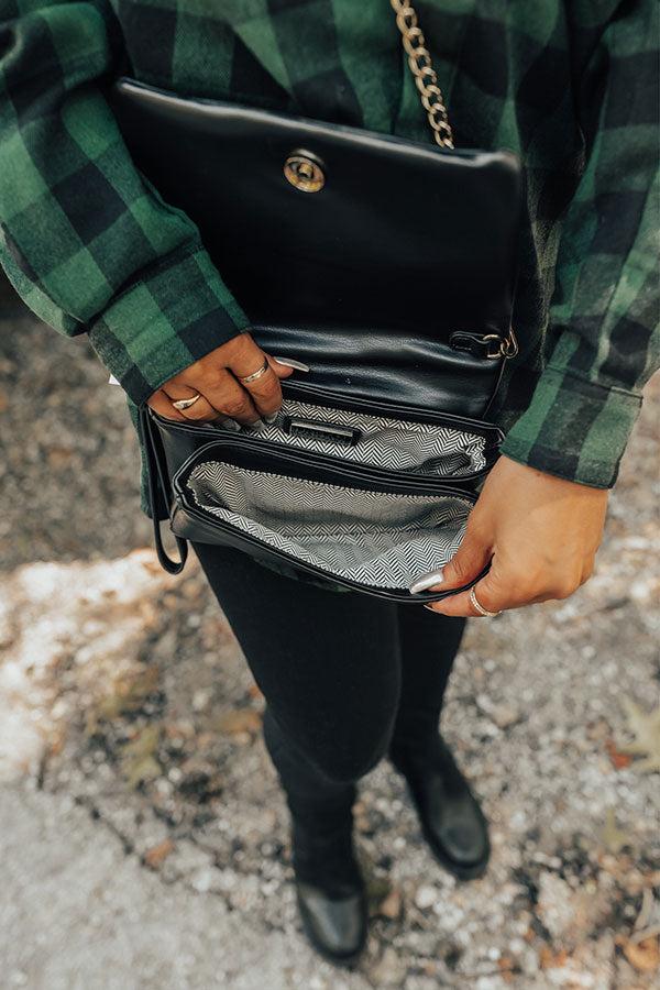 Ready To Romance Faux Leather Clutch In Black Product Image