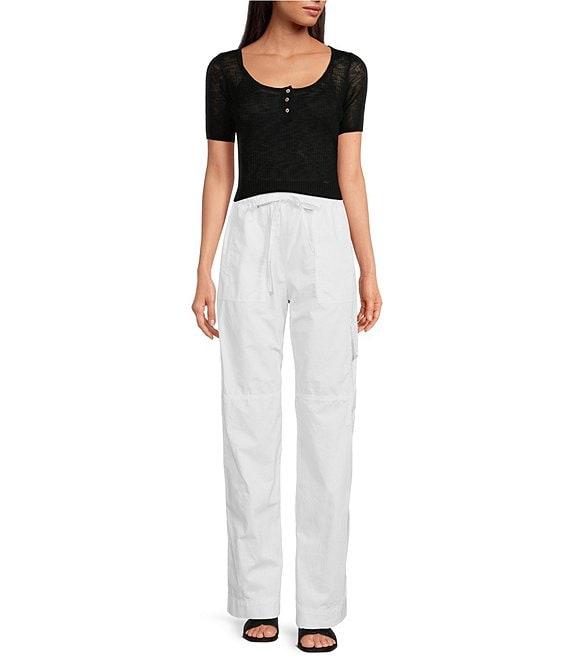 Le' AL.X High Rise Tie Front Cargo Chino Pant Product Image