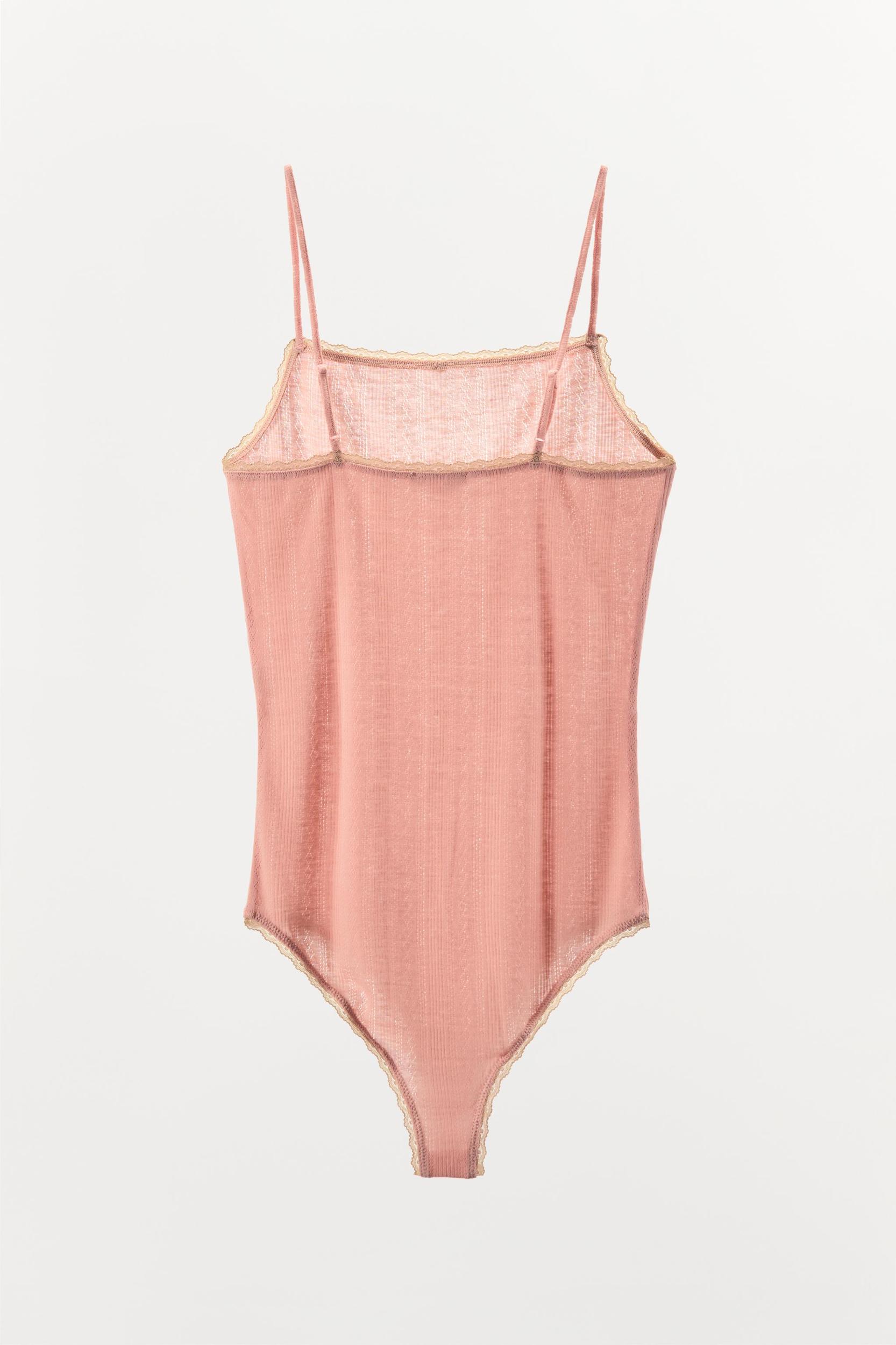 CONTRAST PINK POINTELLE BODYSUIT Product Image