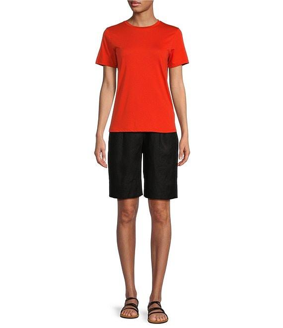 Le' AL.X Short Sleeve Crew Neck Knit Jersey Pima Cotton Tee Top Product Image