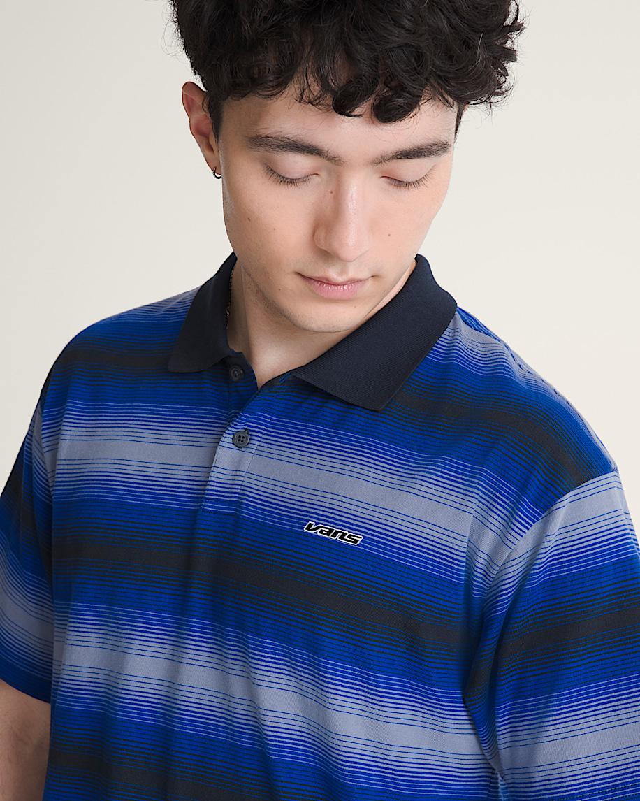Molino Shadow Stripe Polo Shirt in Royal Cobalt Blue| Vans US Product Image
