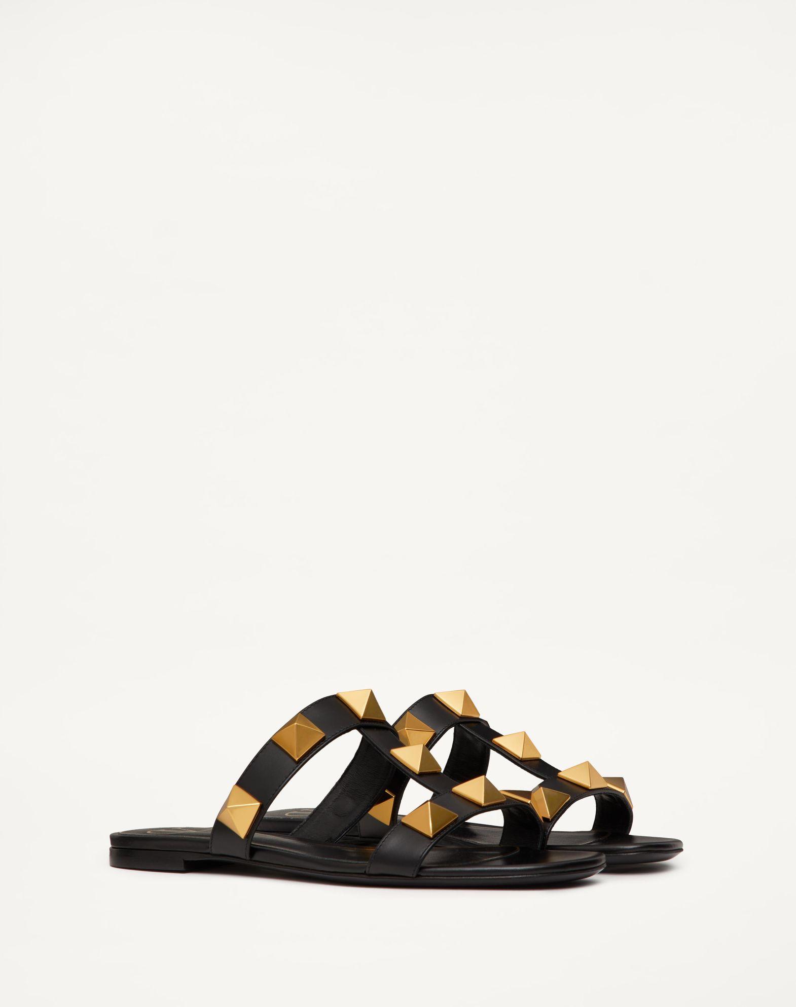 Flat Roman Stud Calfskin Slide Sandal Product Image