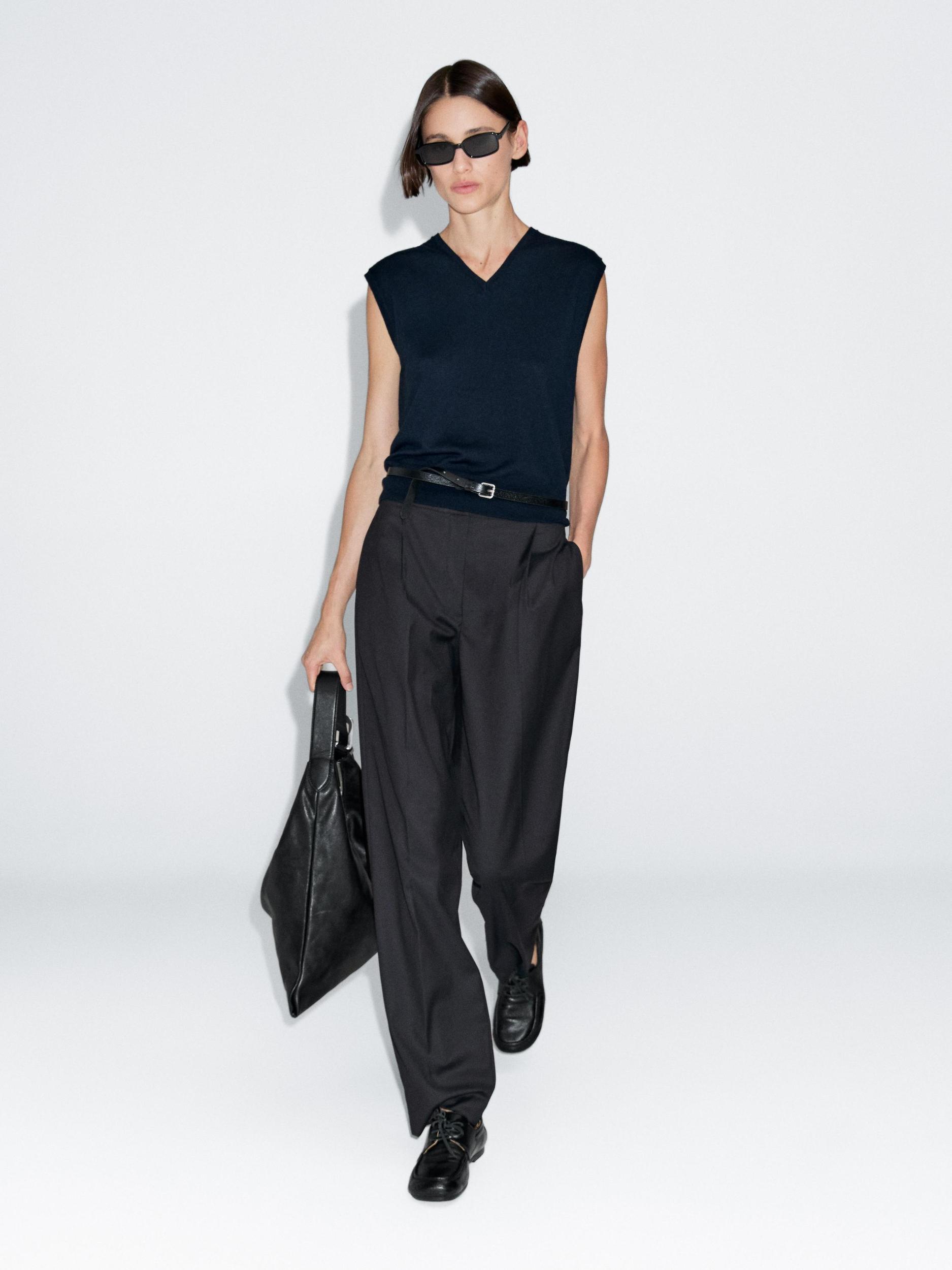 Dart trousers with elastic waistband Product Image