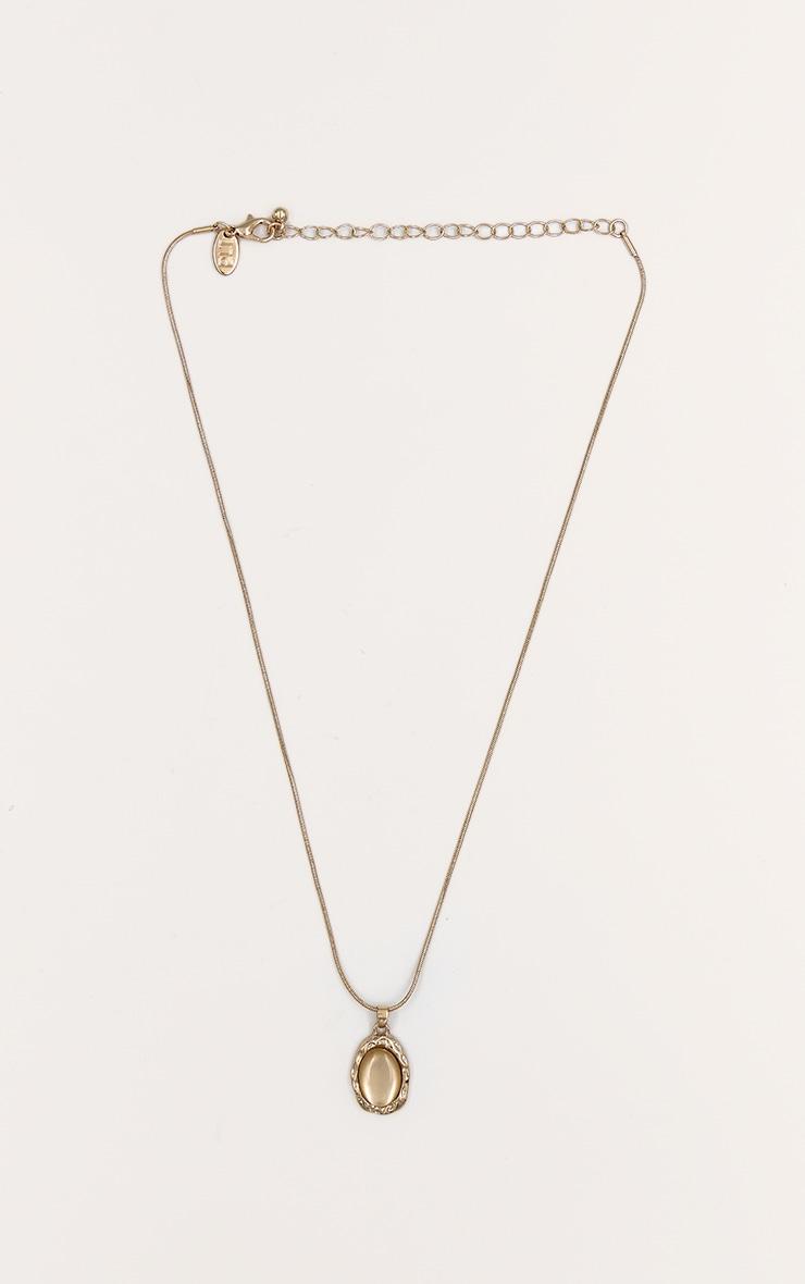 Gold Textured Citrine Pendant Necklace Product Image