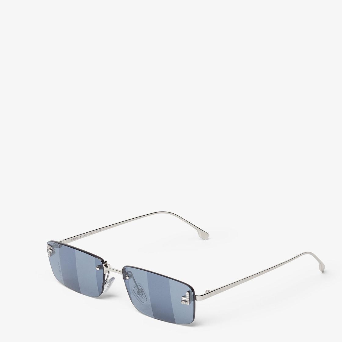 Fendi First CrystalPalladium-colored sunglasses with blue lenses Product Image