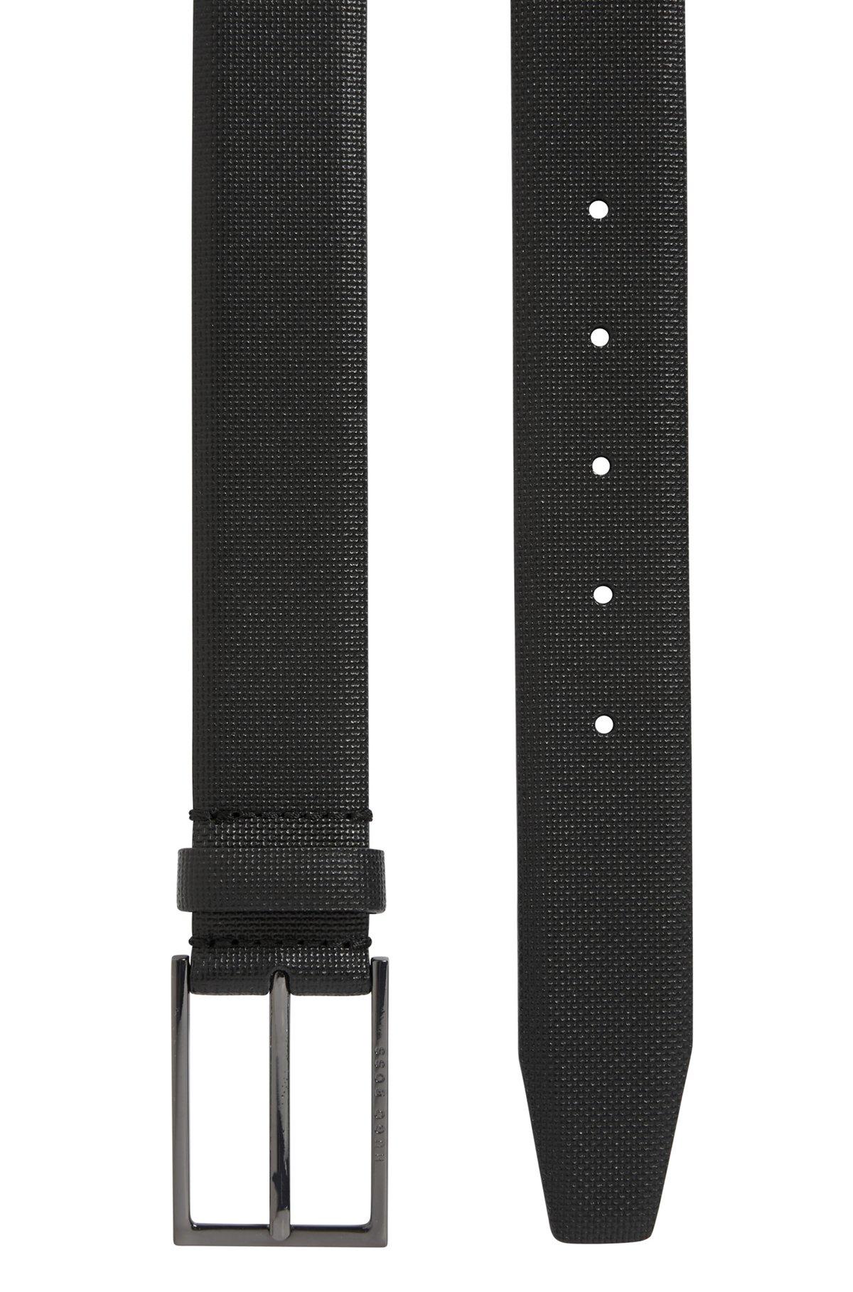 Printed belt in Italian leather with logo buckle Product Image