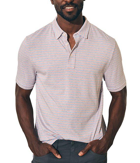 Faherty Movement Stripe Stretch Short Sleeve Polo Shirt Product Image