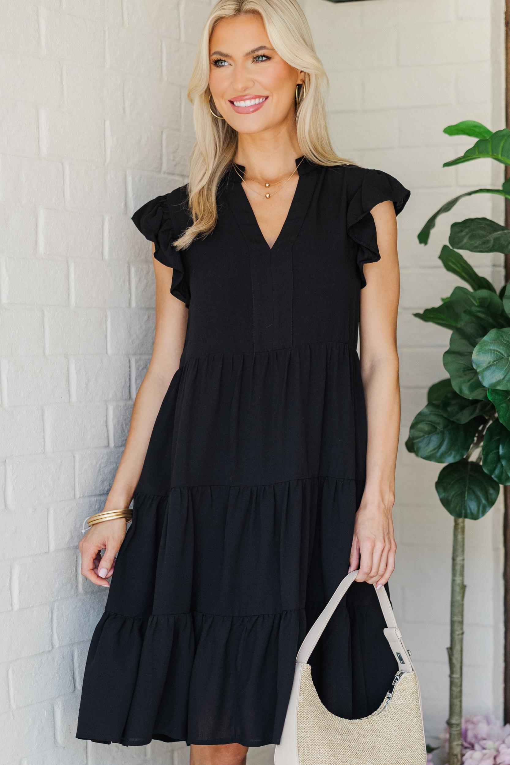 Make It Your Own Black Tiered Dress Female Product Image