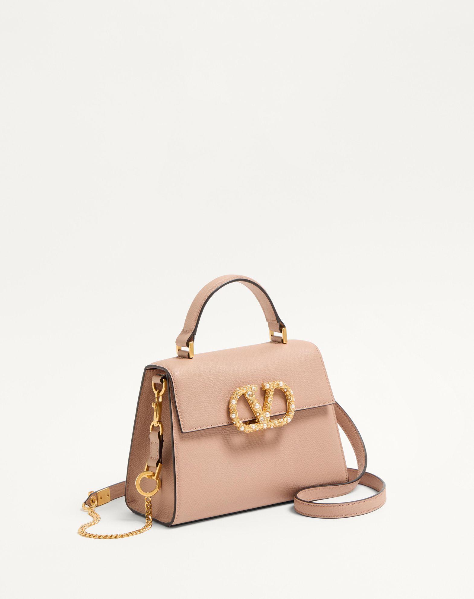 Valentino Garavani Vsling Small Handbag In Grainy Calfskin With Jewel Logo Product Image