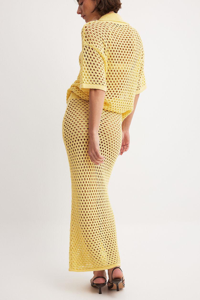 Hole Knitted Maxi Skirt Product Image
