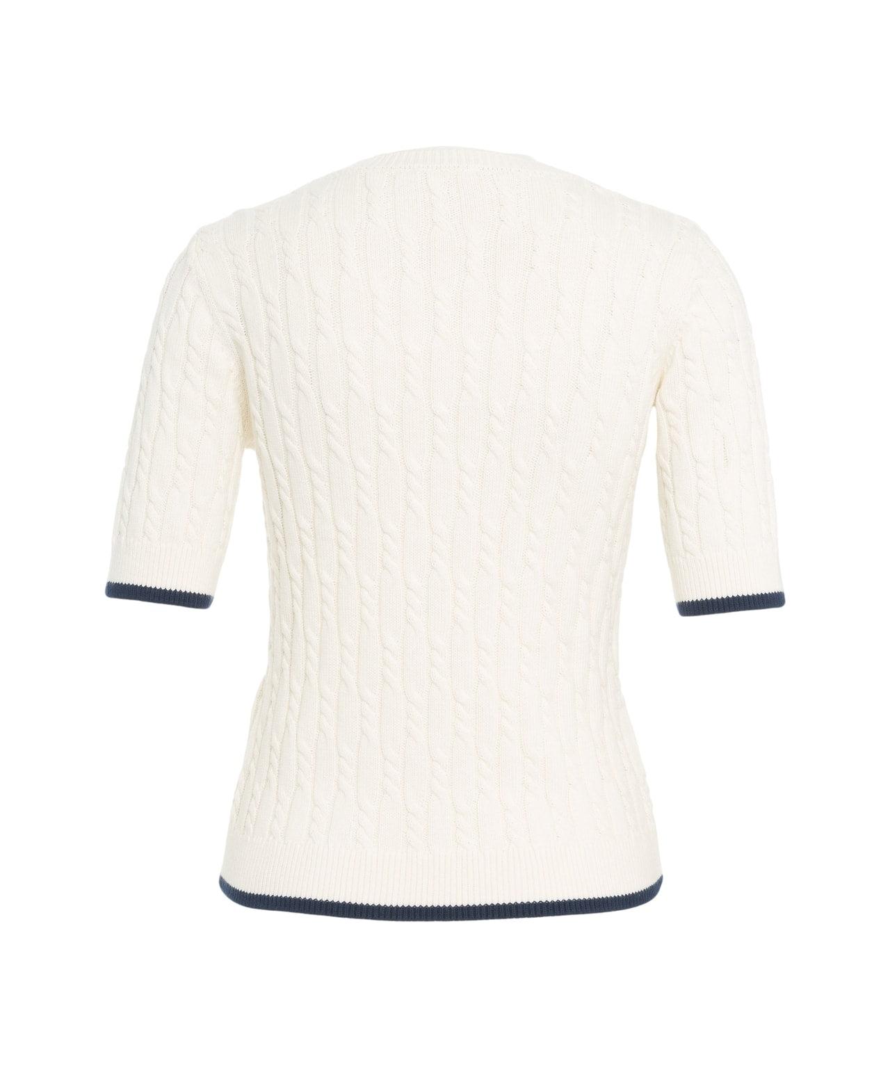 Knit t-shirt with logo embroidery Product Image