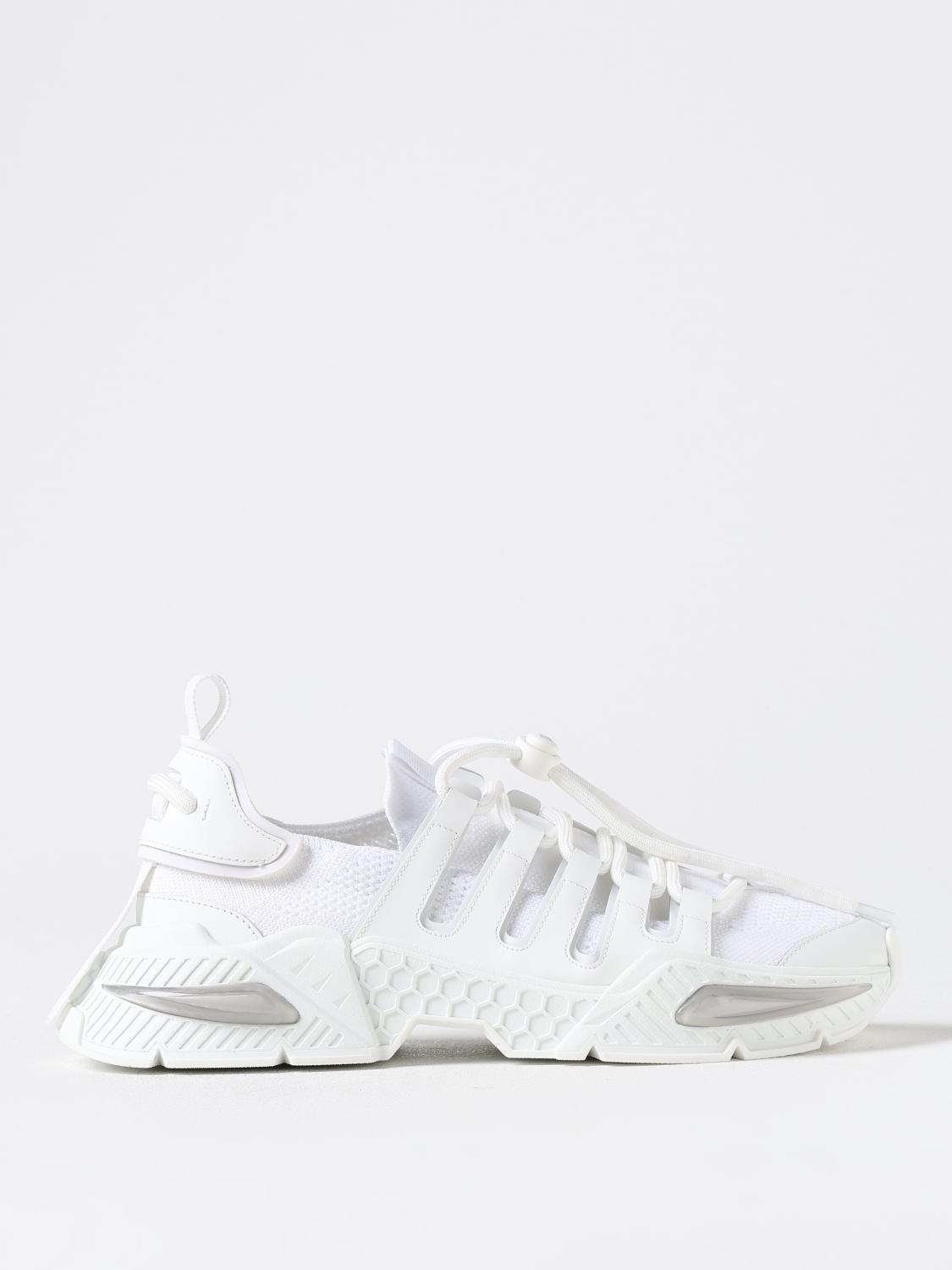 DOLCE & GABBANA White Sneakers With Modern Silhouette And Unique Lacing System Product Image
