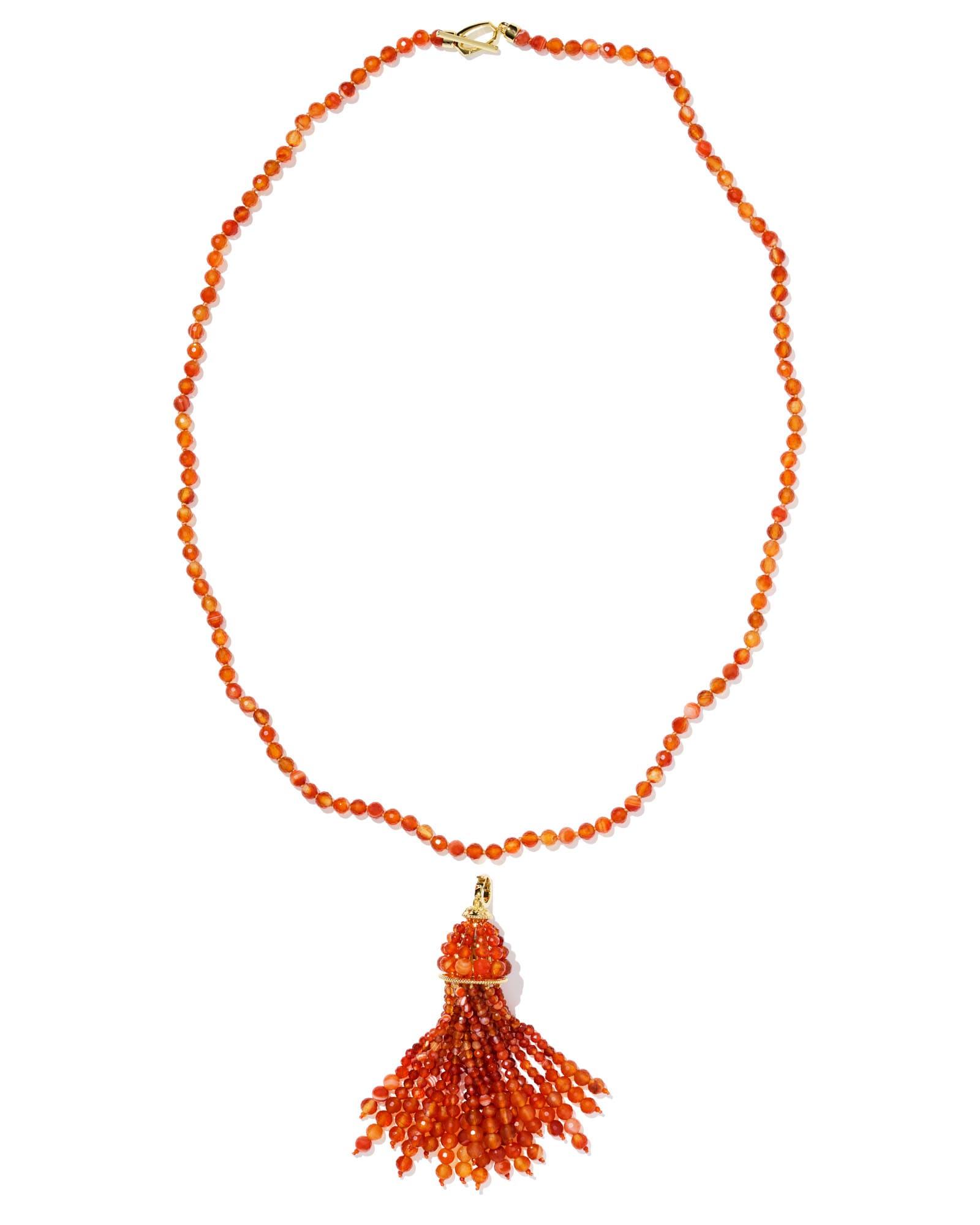 Sylvia Gold Large Long Pendant Necklace Product Image