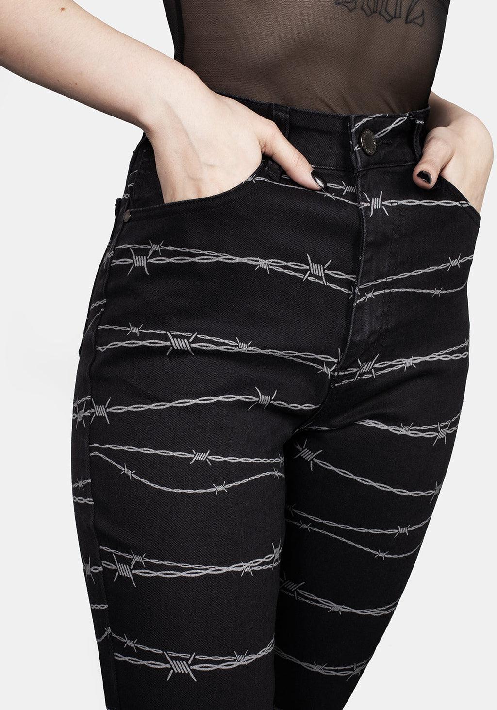 Barbed Denim Skinny Jeans Product Image
