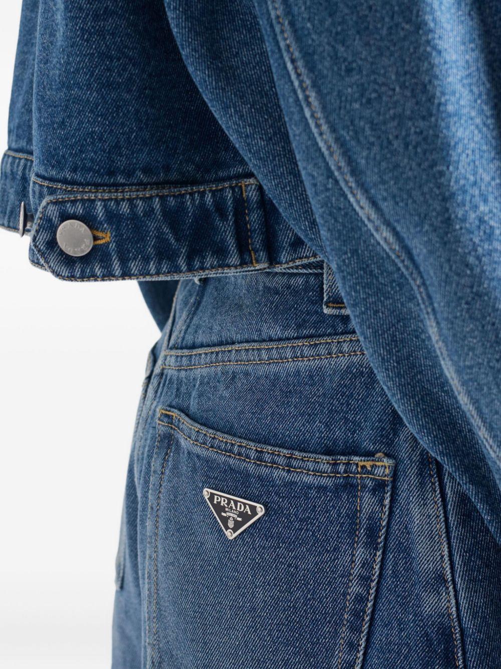 high-rise patch-pocket denim shorts Product Image