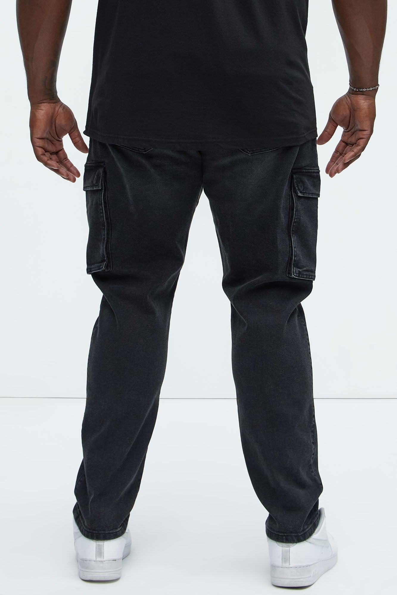 Classic Slim Cargo Jeans - Black Wash Product Image